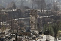 Destroyed Neighborhood.  Swainland Dr.  Oakland Fire Storm.  Oakland, California.
